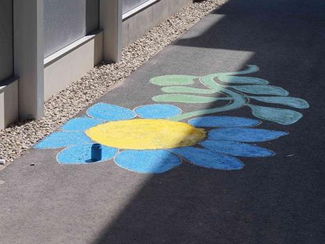 Eine Blume auf dem Boden