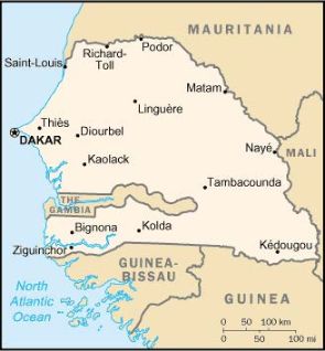 Landkarte Senegal