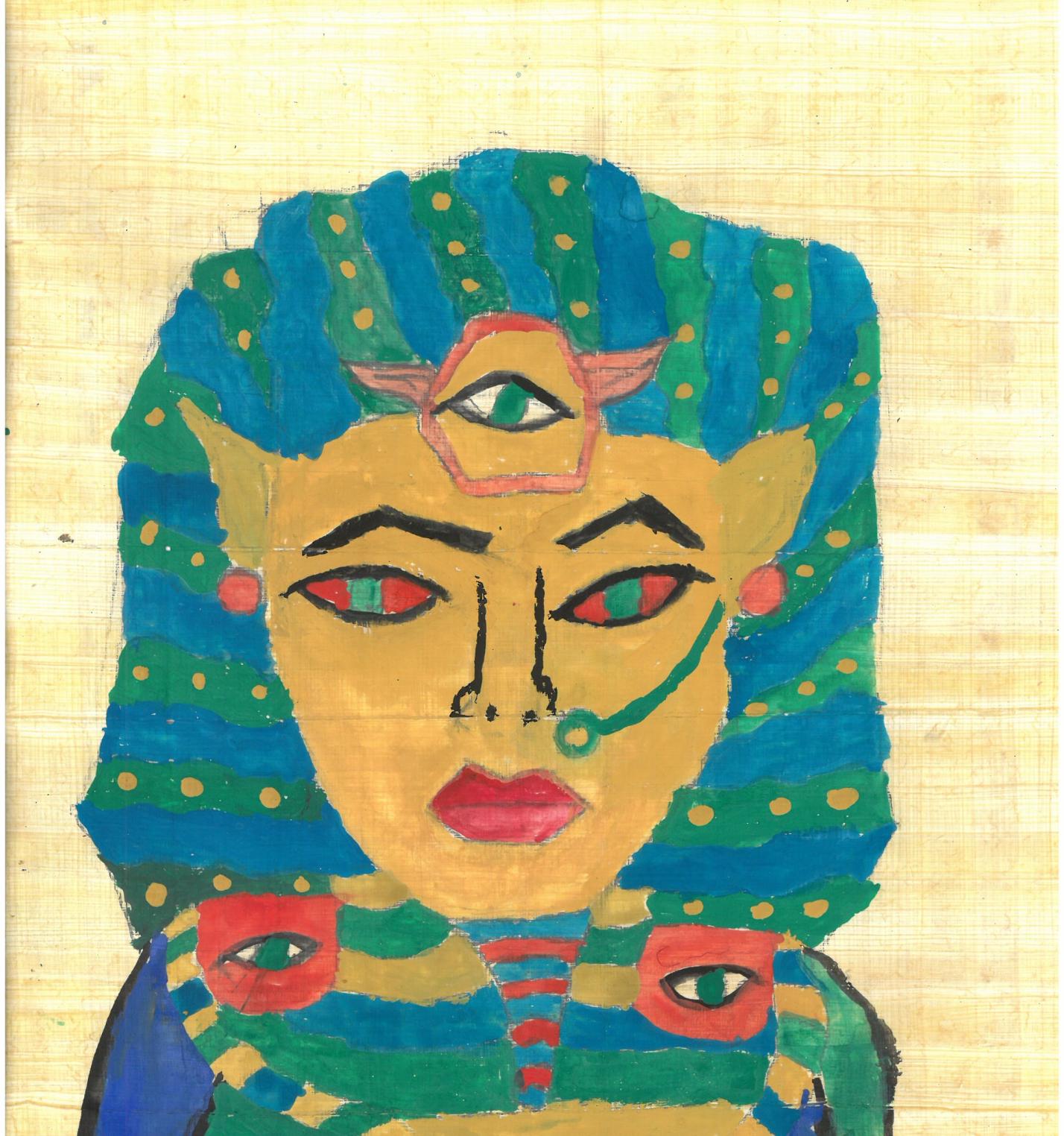 6. Klasse: Ägypten (Temperafarben auf Papyrus)