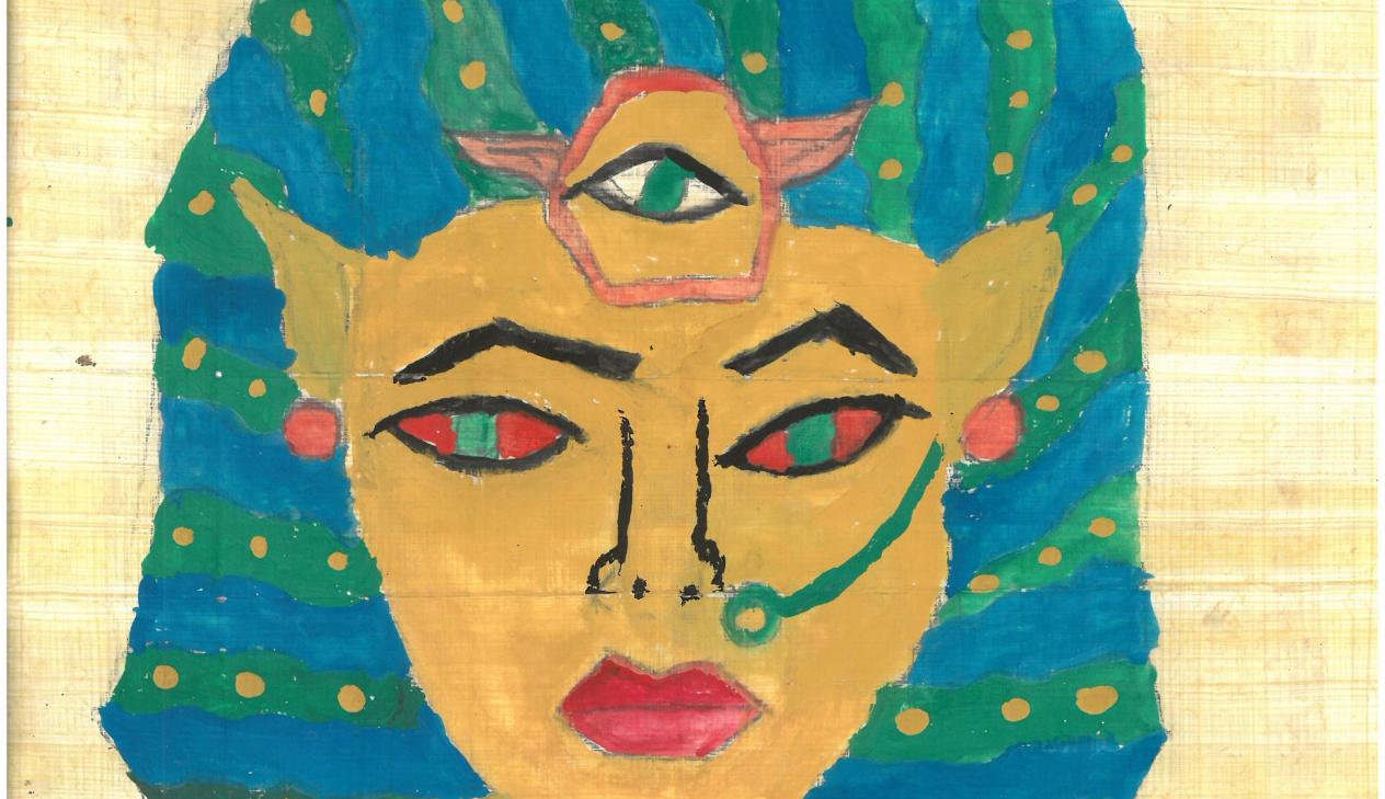 6. Klasse: Ägypten (Temperafarben auf Papyrus)